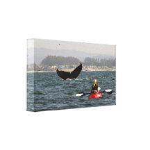Girl Meets Whale-Wrapped Canvas Print