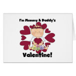 Girl Mommy and Daddy's Valentine Tshirts Greeting Cards