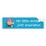 Girl Monkey Graduate Custom Bumper Sticker
