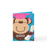 Girl Monkey Graduate Custom Greeting Card