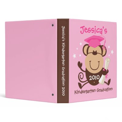 Girl Monkey Graduate Custom Keepsake Binders by pinkinkart