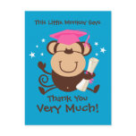 Girl Monkey Graduate Custom Post Card
