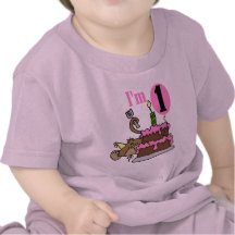 Girl Monkey I'm One Birthday Tshirts