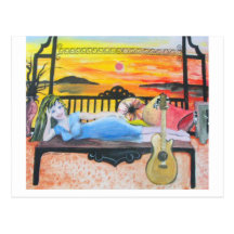 Girl N a Guitar Post Cards