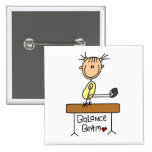 Girl on Balance Beam Tshirts and Gifts Button