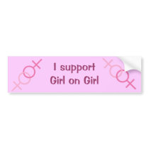 Girl on Girl Bumper Sticker