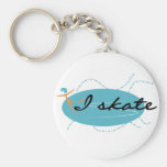 Girl on Ice I Skate T-shirts and Gifts Keychain