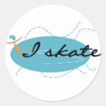 Girl on Ice I Skate T-shirts and Gifts Stickers