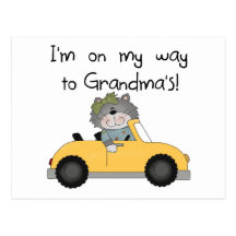 Girl - On My Way to Grandmas Tshirts and Gifts Post Cards