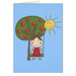 Girl on Swing  T-shirts and Gifts Greeting Cards