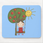 Girl on Swing  T-shirts and Gifts Mouse Mats