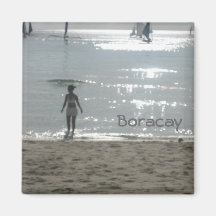 Girl on the beach fridge magnets