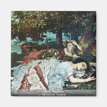 Girl On The Seine,  By Courbet Gustave Fridge Magnets