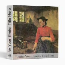 Girl On The Stove By Leibl Wilhelm (Best Quality) 3 Ring Binders
