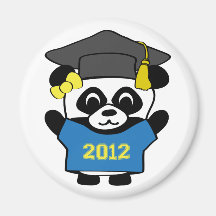Girl Panda Blue & Gold 2012 Grad Magnets