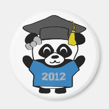 Girl Panda Blue & Grey 2012 Grad Magnets