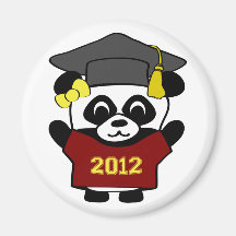 Girl Panda Maroon & Gold 2012 Grad Magnet