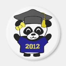 Girl Panda Navy & Gold 2012 Grad Magnet