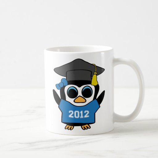 Girl Penguin Blue & White 2012 Grad Mugs