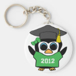 Girl Penguin Green & White 2012 Grad Key Chain