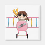 Girl Pilot T-shirts and Gifts Fridge Magnets