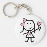 Girl & Pink Ribbon Key Chain