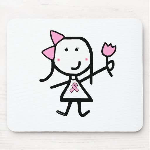 Girl & Pink Ribbon Mouse Mat