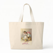 Girl, Pink Roses and Chicks on Leashes Tote Bag