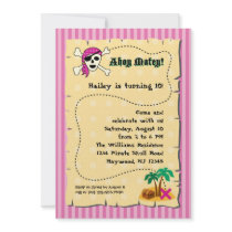 Girl Pirate Birthday Invitation