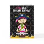 Girl Pirate Captain Greeting Card