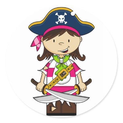 Girl Pirate Captain Sticker by markmurphycreative