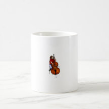 Girl playing orchestra bass red shirt coffee mug