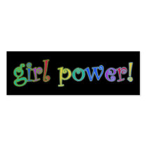 girl power bookmark business cards