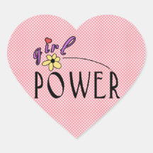 Girl Power Flower Fun Heart Stickers