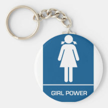 Girl Power Restroom Door Keychain