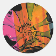 GIRL POWER ROUND STICKER