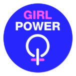 Girl Power Round Stickers