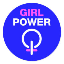 Girl Power Round Stickers