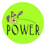 Girl Power Tees and Gifts - Customizable! Round Sticker