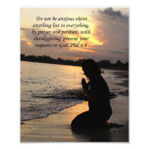 Girl Praying Phillipians 1:6 Bible Verse Print Photograph