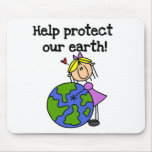 Girl Protect Our Earth T-shirts and Gifts Mouse Pad