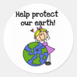 Girl Protect Our Earth T-shirts and Gifts Stickers