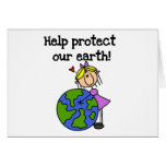 Girl Protect Our Earth Tshirts and Gifts Greeting Card