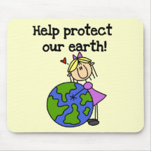 Girl Protect Our Earth Tshirts and Gifts Mouse Mat