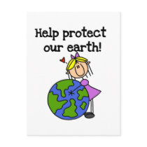 Girl Protect Our Earth Tshirts and Gifts Postcards