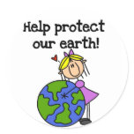 Girl Protect Our Earth Tshirts and Gifts Sticker