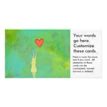 Girl reaching sweet hopeful art fun girly painting photo card