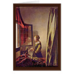 Girl Reading A Letter At An Open Window,  By Verme Greeting Cards