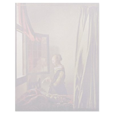 Girl Reading A Letter At An Open Window,  By Verme Letterhead Template by Artcollection