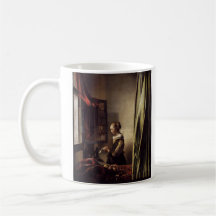 Girl Reading a Letter at an Open Window Mugs
